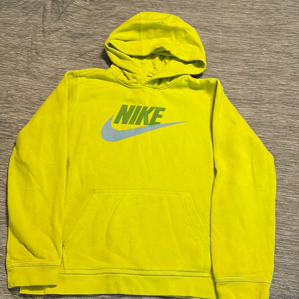 Boys large Nike hoodie bright green